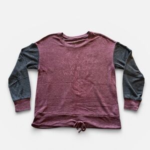 Women’s Burgundy and Gray Long Sleeve tshirt size XL